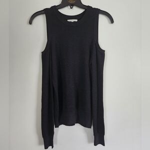 Rebecca Minkoff Sweater Size XS Cold Shoulder Black Sparkle